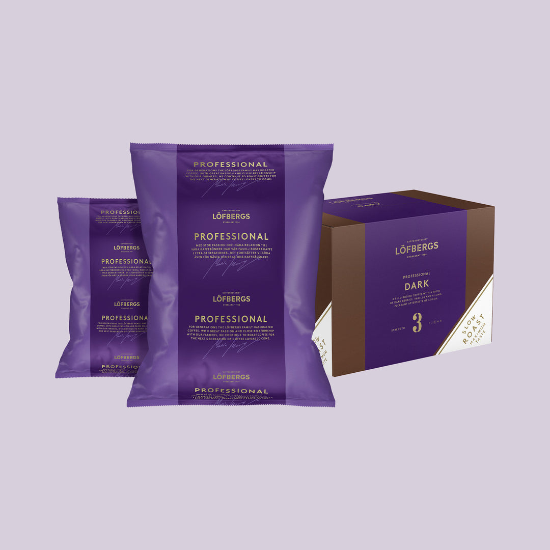 Löfbergs Professional Dark suodatinkahvi 12 × 500 g – Reilu kauppa & luomu, jauhatus 1.5
