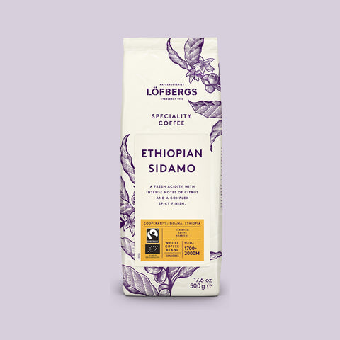 Löfbergs Ethiopian Sidamo papukahvi 8 × 500 g – Reilu kauppa & luomu