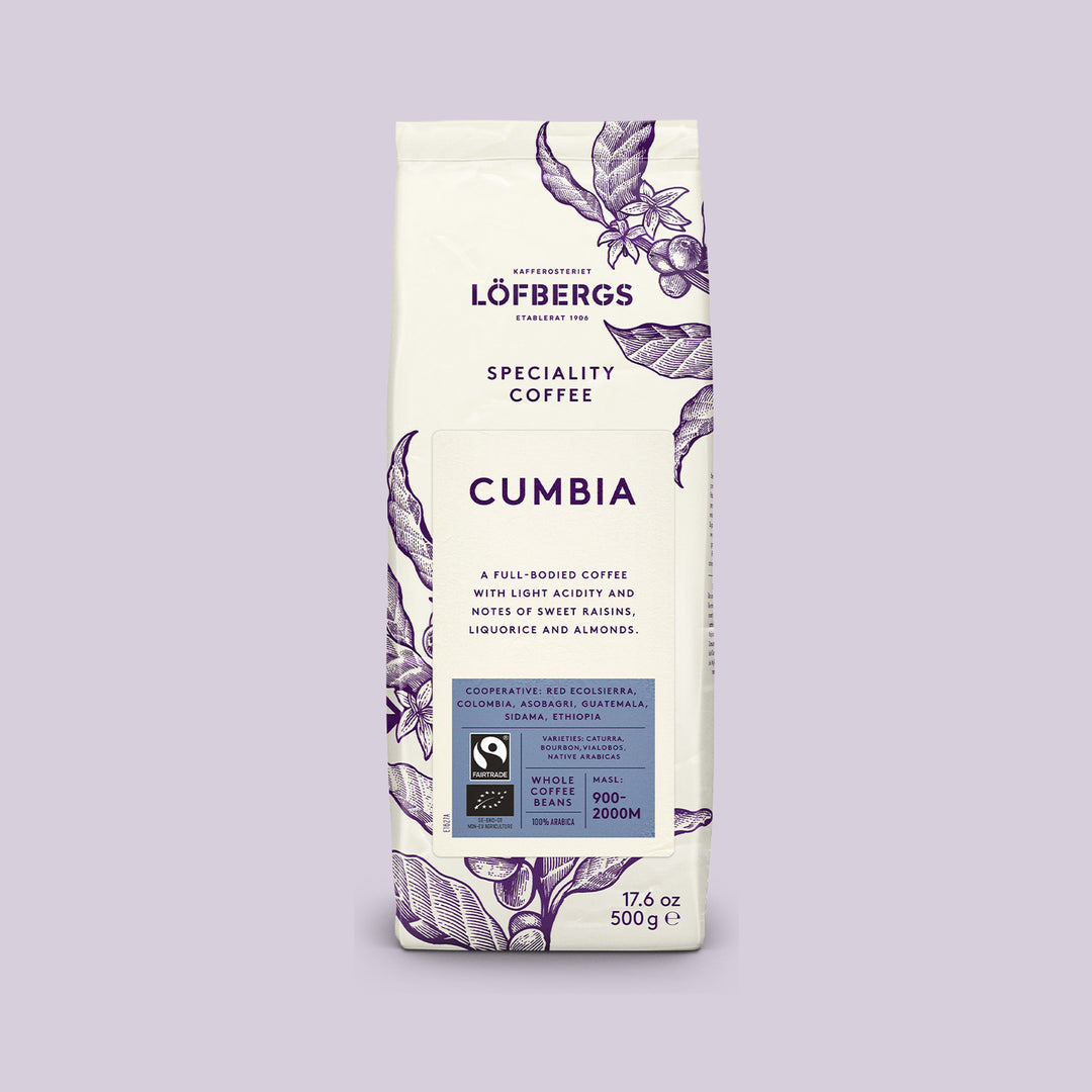 Löfbergs Cumbia papukahvi 8 × 500 g – Reilu kauppa & luomu