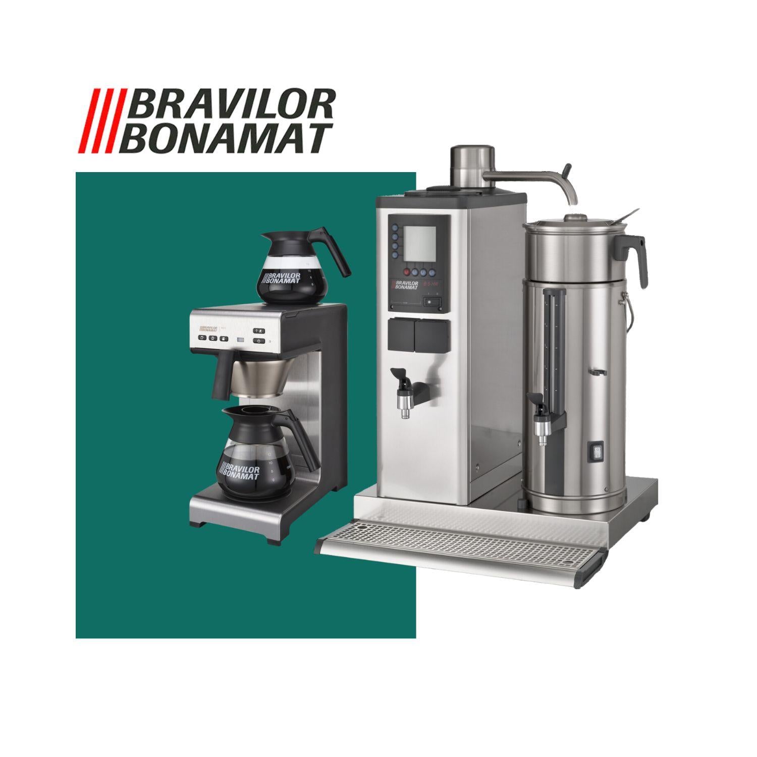 Bravilor Bonamat ammattikeittiön kahvinkeittimet – suodatinkahvikone ja kuumavesilaite ravintola- ja toimistokäyttöön