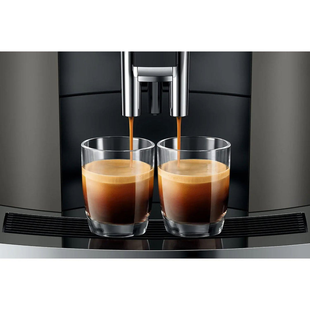 Jura W4 Dark Inox espresso kaksi kuppia kerralla
