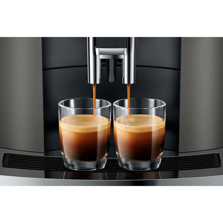 Jura W4 Dark Inox espresso kaksi kuppia kerralla
