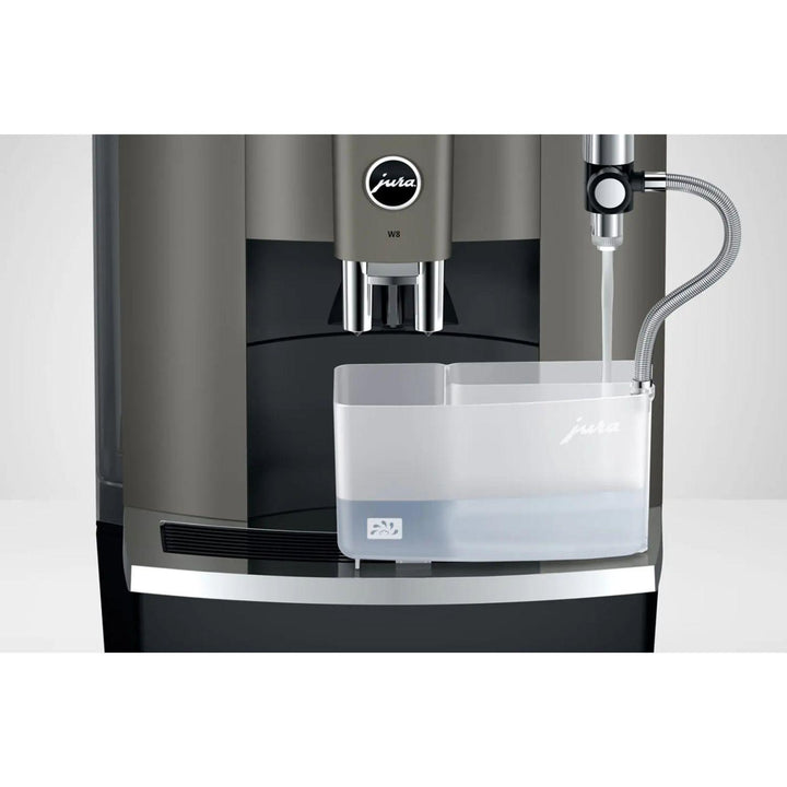 Jura W8 Dark Inox kahviautomaatti tuotekuva valkoisella taustalla