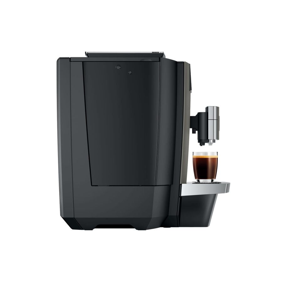 Jura X10c Dark Inox kahviautomaatti sivulta
