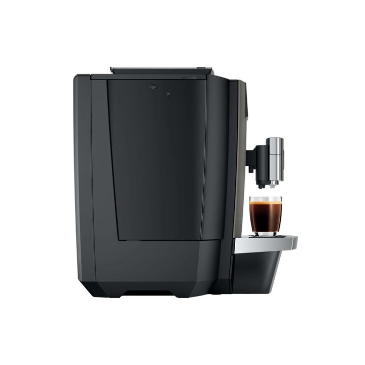 Jura X10c Dark Inox kahviautomaatti sivulta