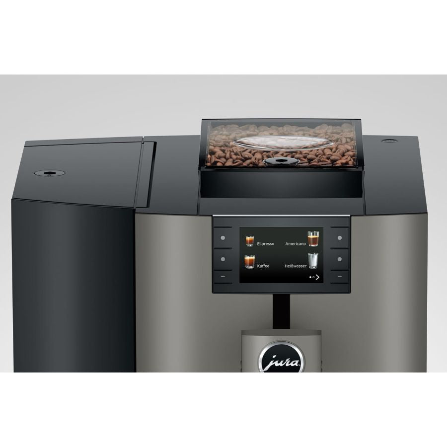 Jura X4c kahviautomaatin papusäiliön täyttö ylhäältä