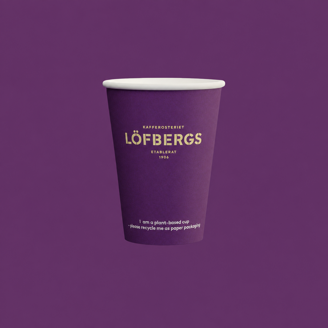 Löfbergs BIO take away -muki 473 ml, violetti tausta