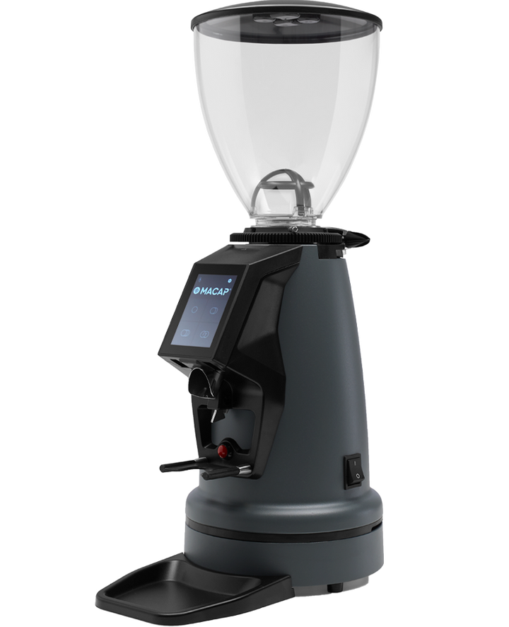 Macap MI40 Touch espressomylly mustana viistosti sivulta