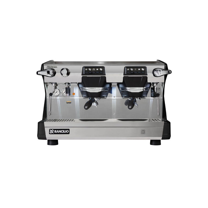 Rancilio Classe 5 Crono 2GR musta matala espressokone edestä