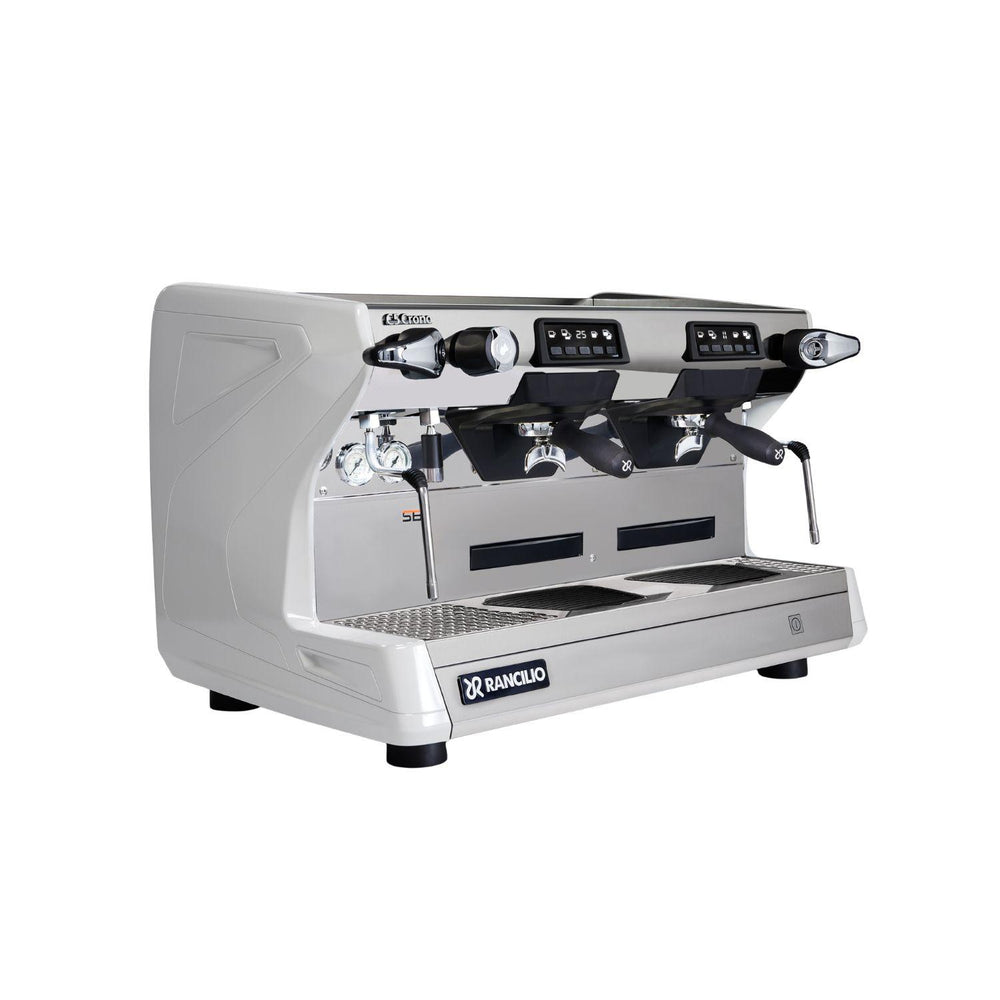 Rancilio Classe 5 Crono 2GR Tall valkoinen espressokone viistosta vasemmalta