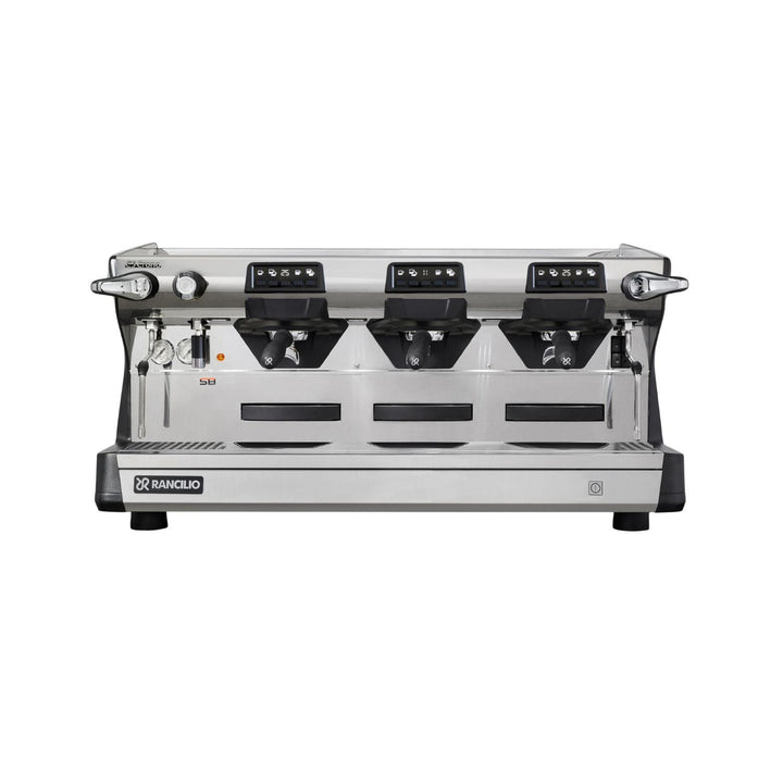 Rancilio Classe 5 Crono 3GR korkea musta espressokone edestä