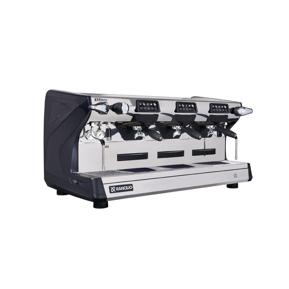 Rancilio Classe 5 Crono 3GR korkea musta espressokone viistosta