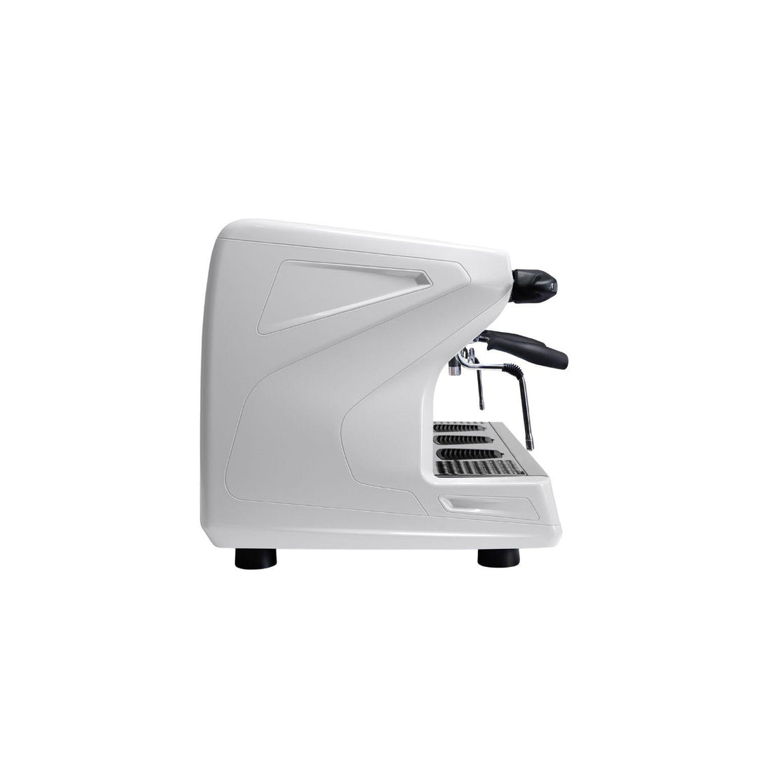 Rancilio Classe 5 Crono 3GR korkea valkoinen espressokone sivulta
