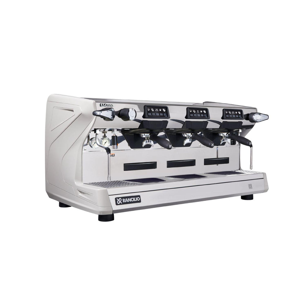 Rancilio Classe 5 Crono 3GR korkea valkoinen espressokone viistosta