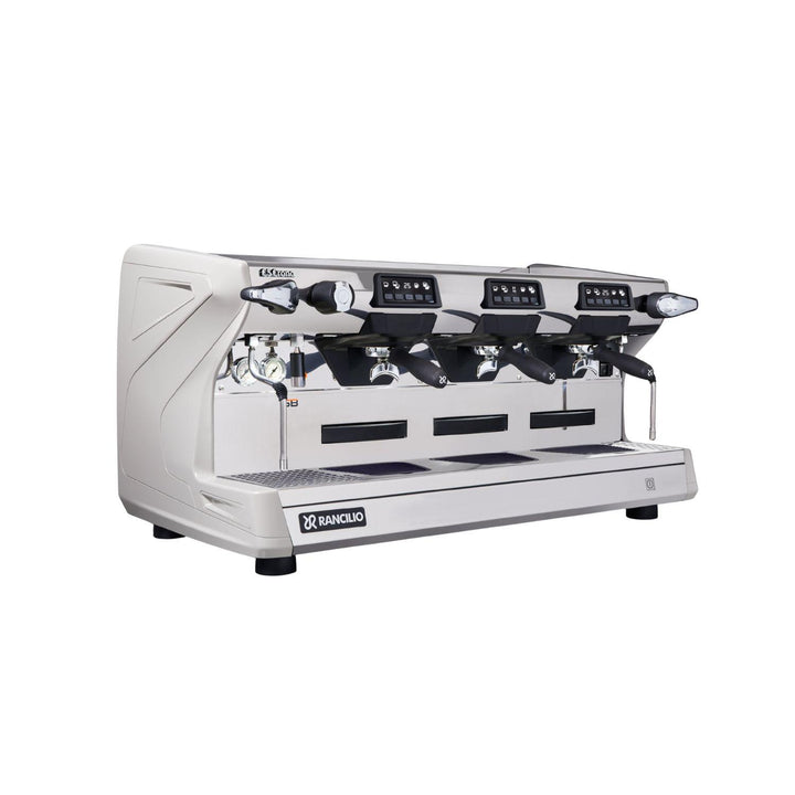 Rancilio Classe 5 Crono 3GR korkea valkoinen espressokone viistosta
