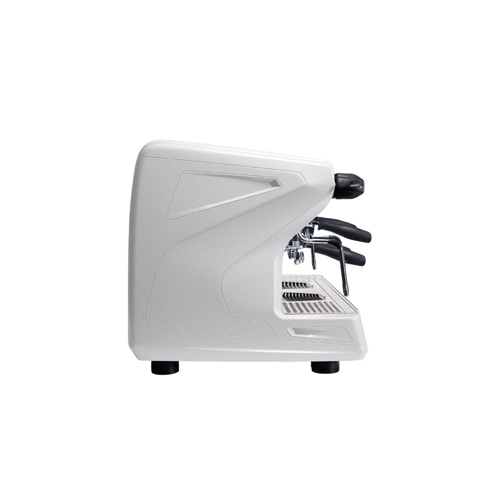 Rancilio Classe 5 Crono Compact 2GR matala valkoinen espressokone sivulta